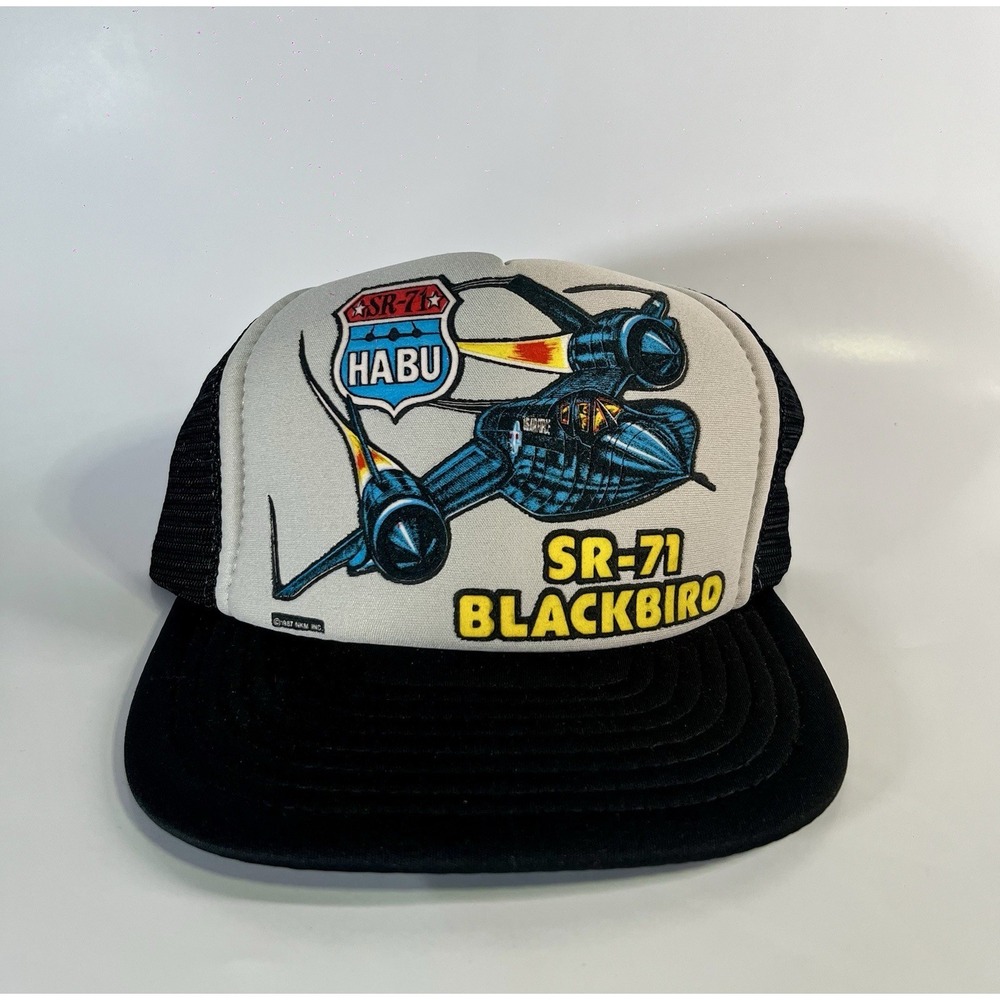 Vintage SR-71 HABU Black bird Trucker Snap Back‎ Hat Cap USAF